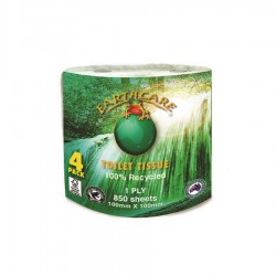 Earthcare 100% Recycled 1ply 850 Toilet Rolls