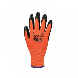 Marxen - High Viz Orange Polyester Gloves Black Nitrile Coating
