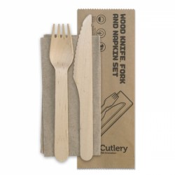 BioPak Wood Cutlery Combo Set2-piece 16cm