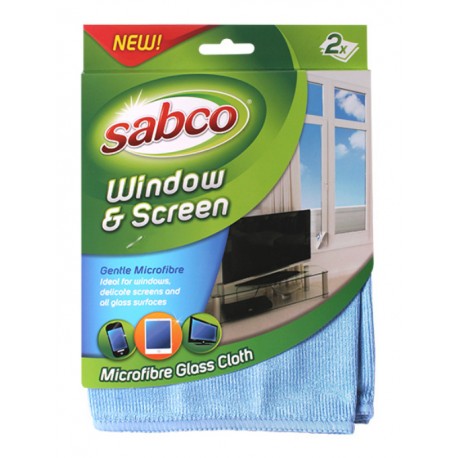 Sabco Microfibre Glass Cloth 2 Pack